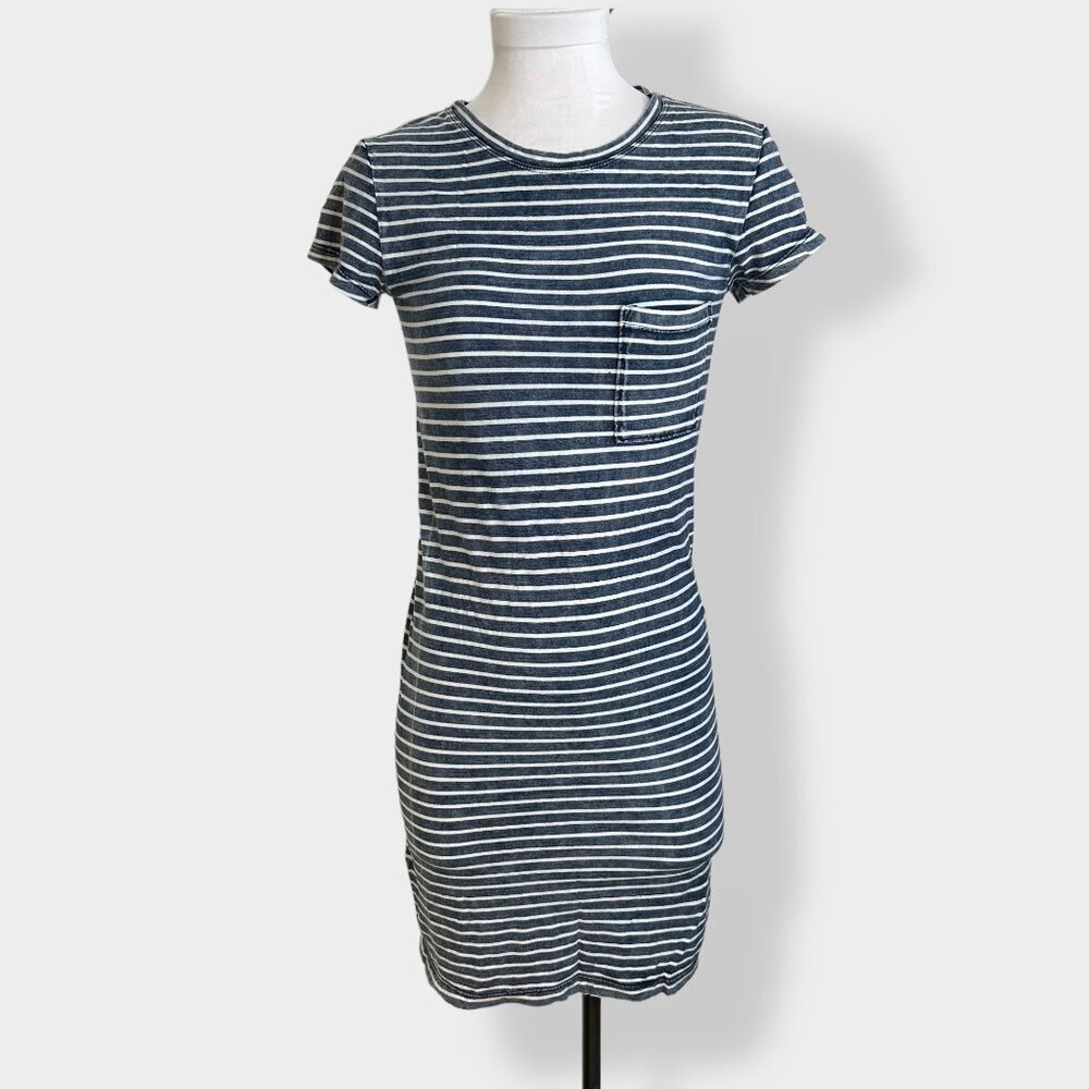 Cloth & Stone Blue Striped T-Shirt Dress